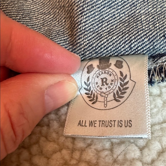 REASON Denim Jacket – Rocker / Moto Patchwork Style - Picture 14 of 15